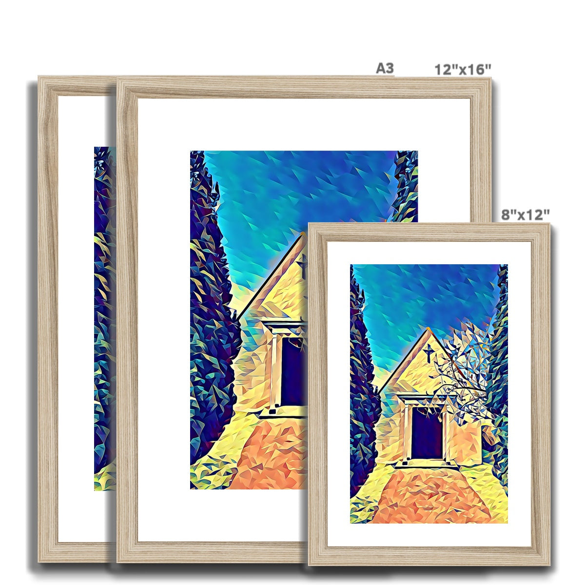 Cemetery Chapel - Poly Art Framed & Mounted Print