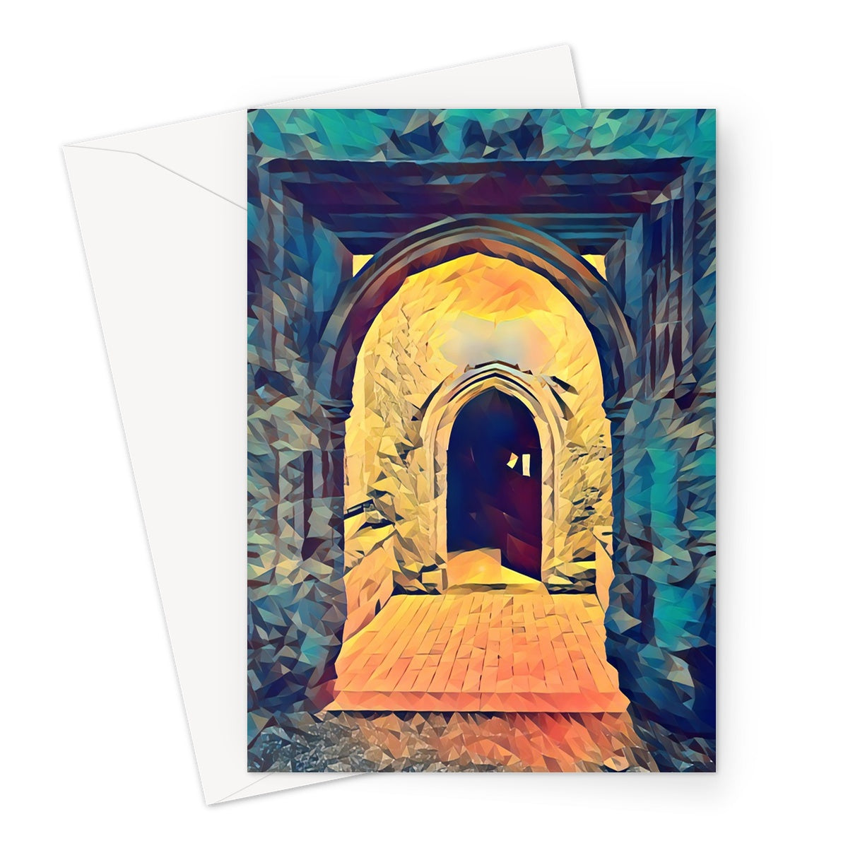 St Mary's North Face - Poly Art Greeting Card