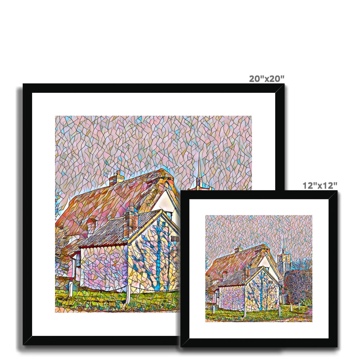 Chain Cottage - Mosaic Framed & Mounted Print