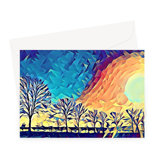 Towards Cambridgeshire - Poly Art Greeting Card