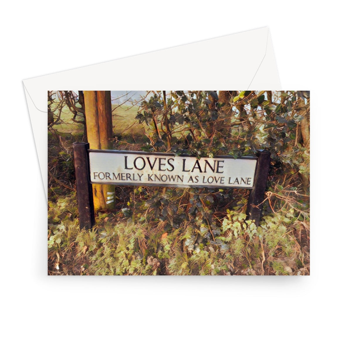 Loves Lane  -  Watercolour Greeting Card