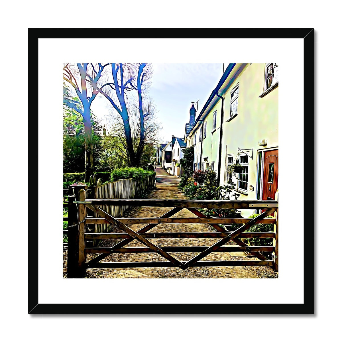 Church Path - Illustrated Framed & Mounted Print