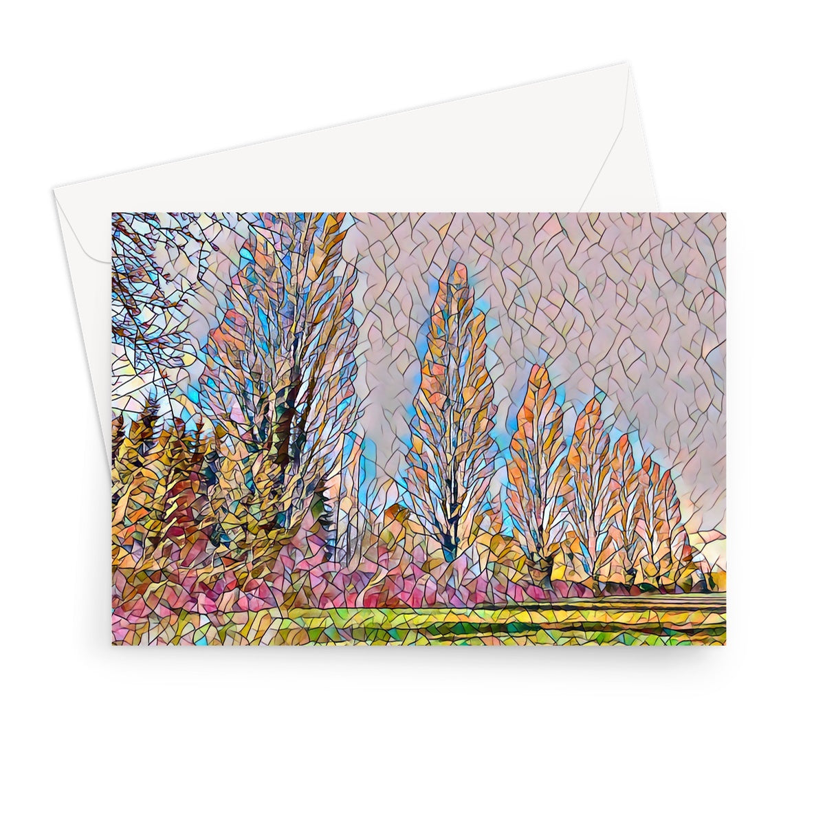 The Poplars - Mosaic Greeting Card