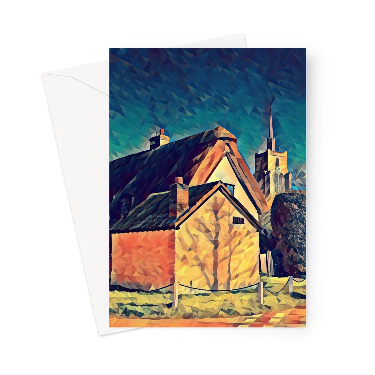 Chain Cottage - Poly Art Greeting Card