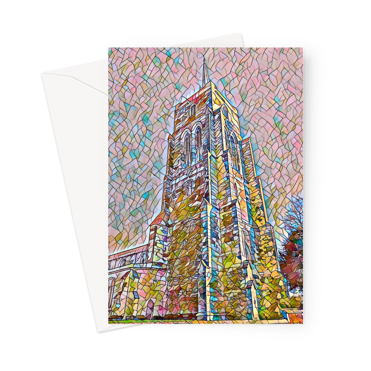 St Mary's Tower - Mosaic Greeting Card