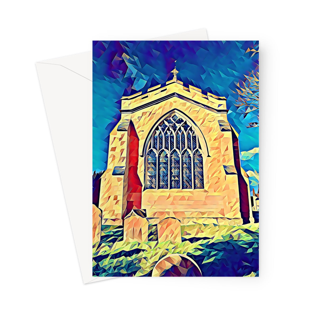 St Mary's East Face - Poly Art Greeting Card