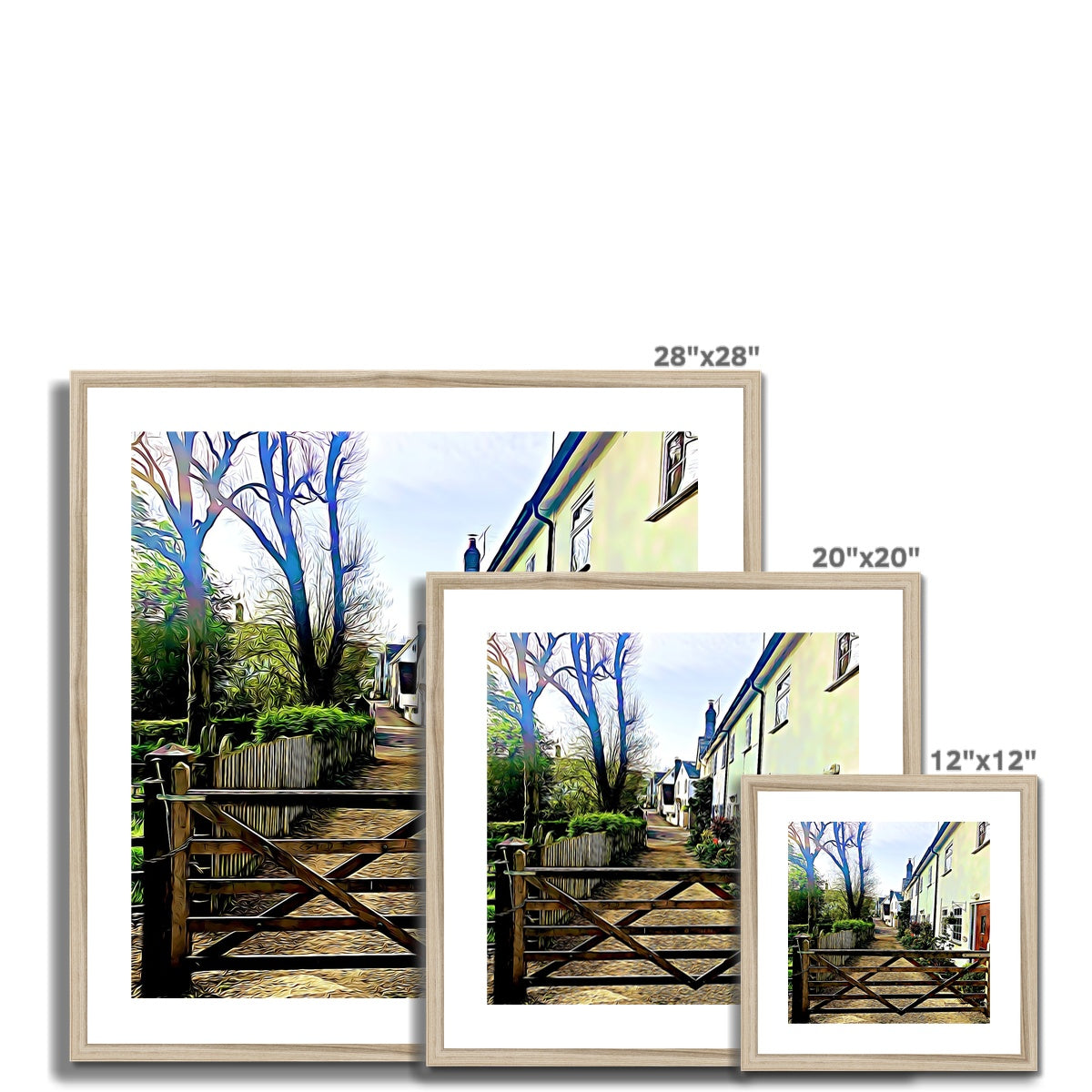 Church Path - Illustrated Framed & Mounted Print