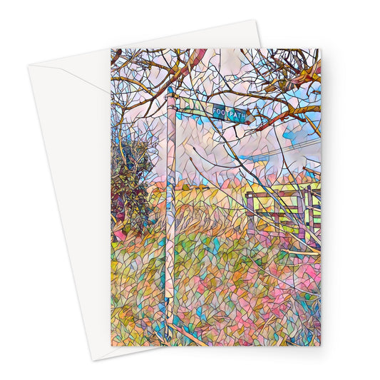 Loves Lane Footpath & Gate - Mosaic Greeting Card