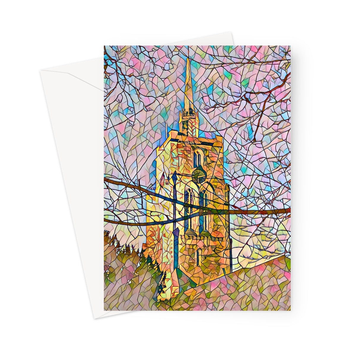 St Mary's Veiled - Mosaic Greeting Card