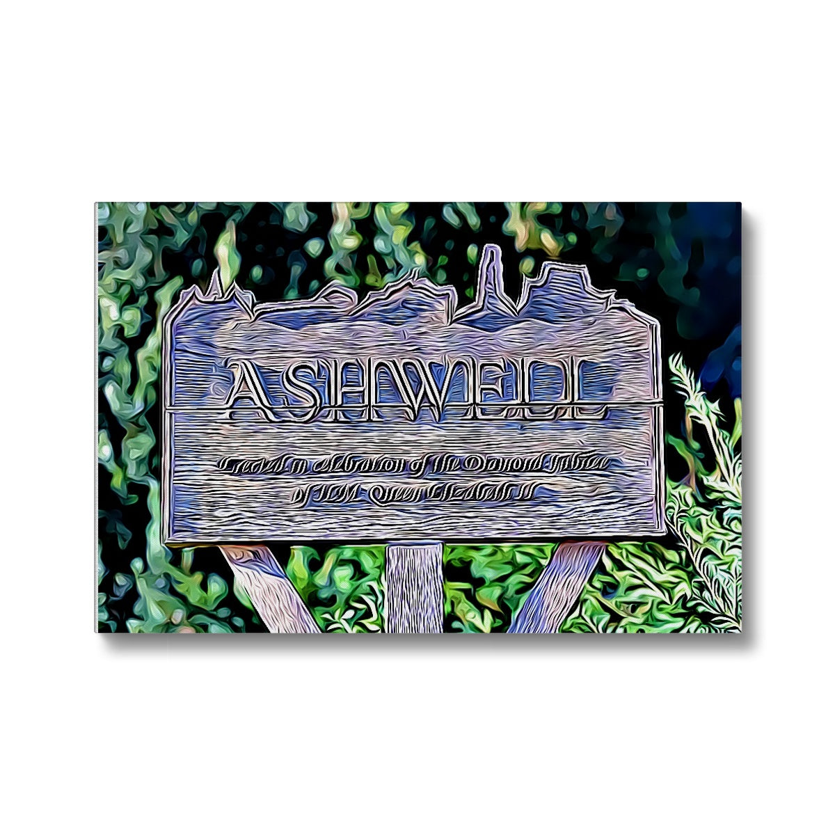 Ashwell Sign Village Green - Illustrated Canvas