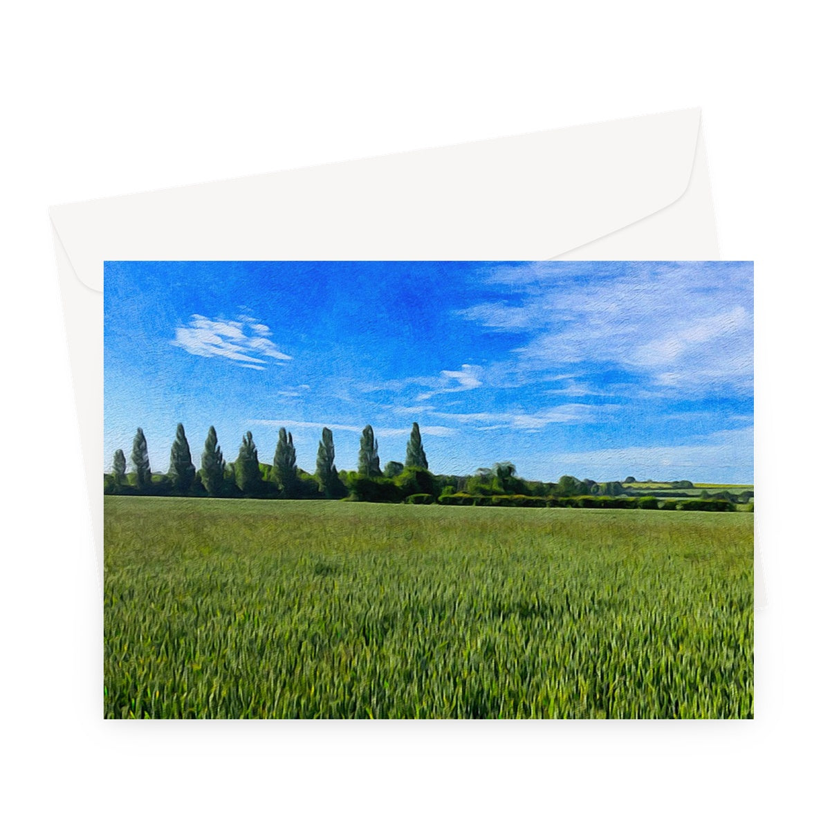 Poplars - Oil Greeting Card