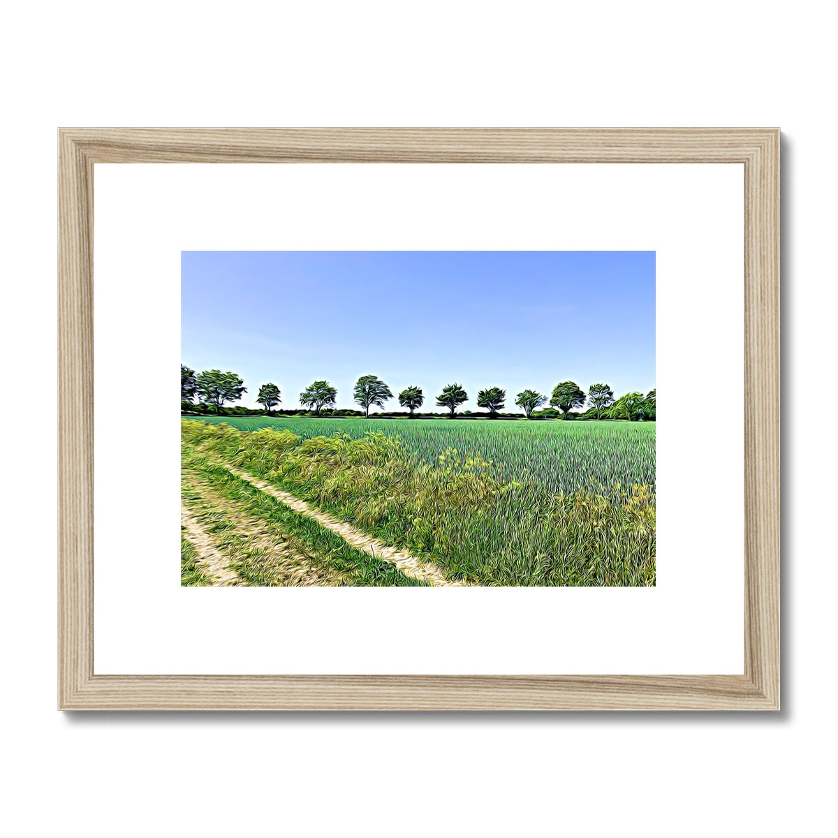 Ashwell Street Trees - Illustrated Framed & Mounted Print