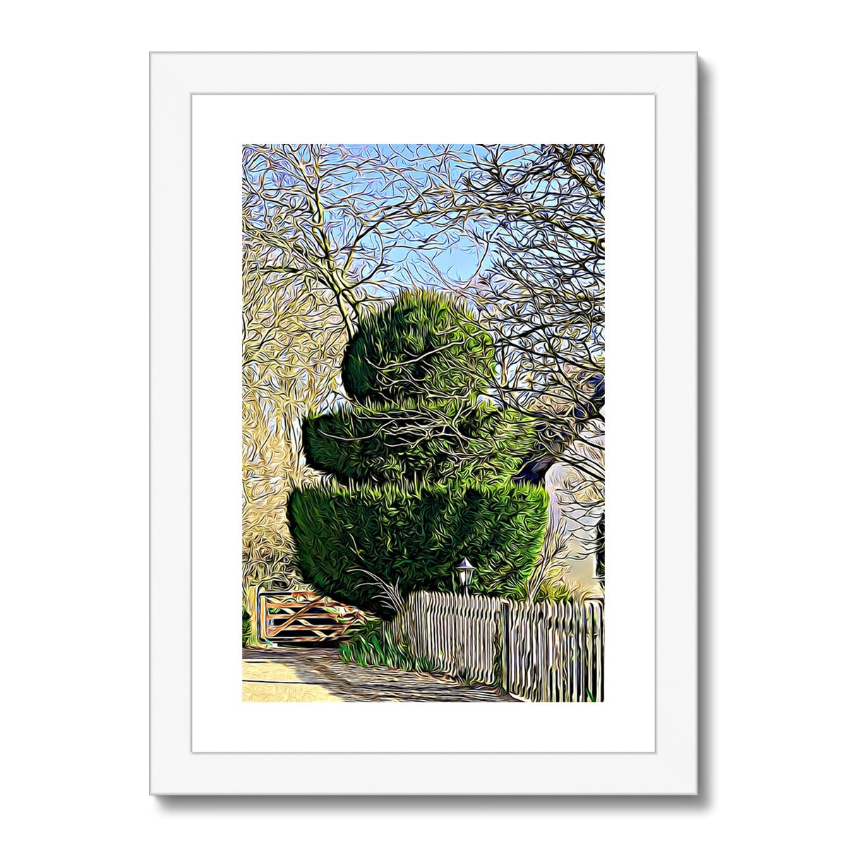 Hodwell Topiary - Illustrated Framed & Mounted Print