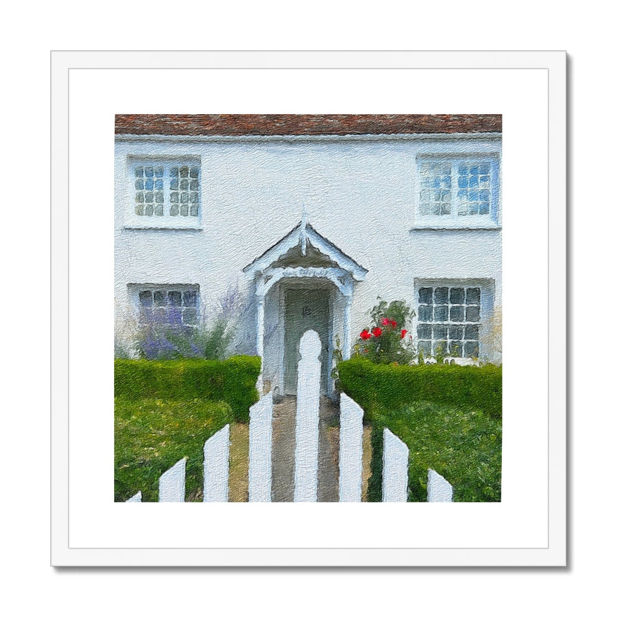 Vine Cottage - Oil Framed & Mounted Print