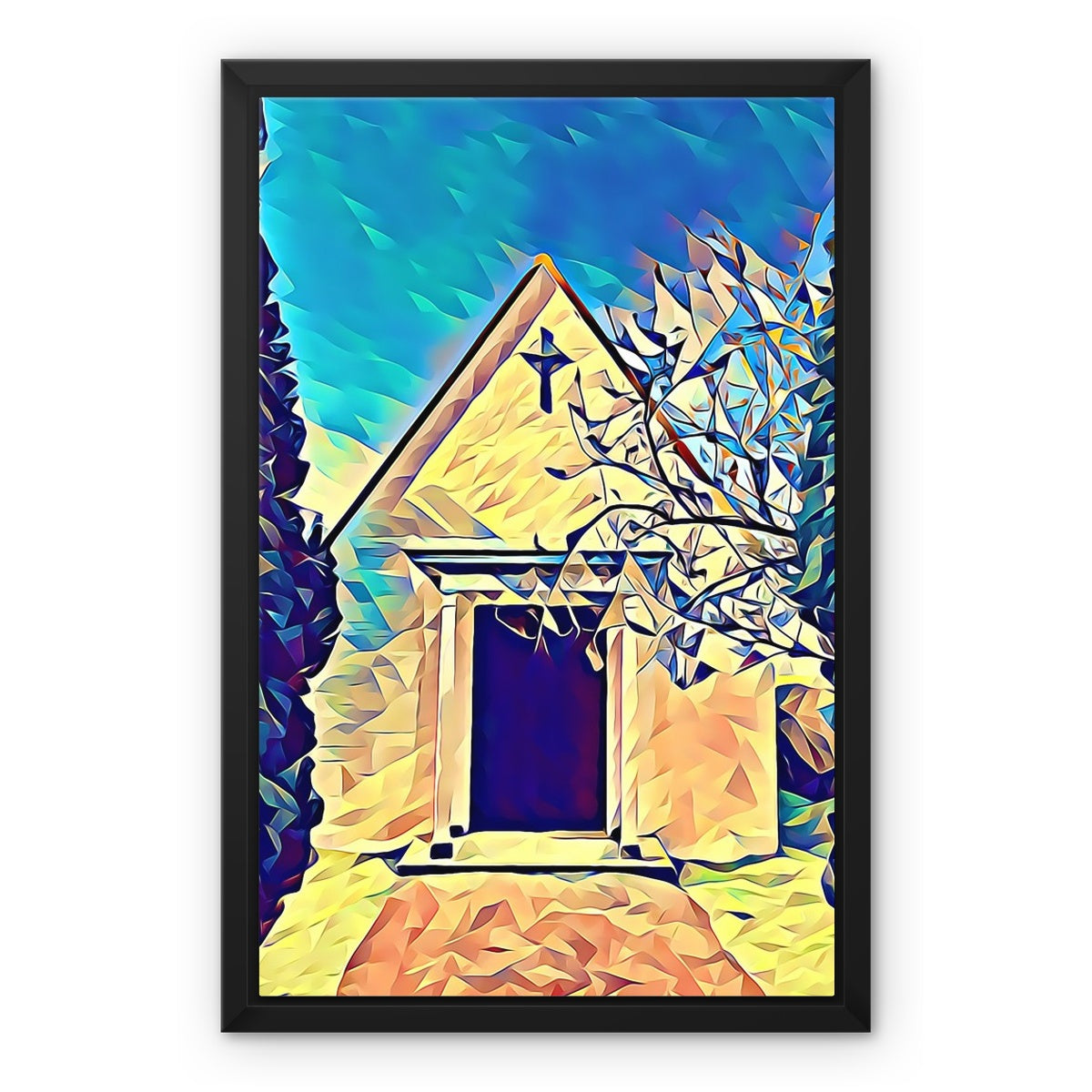 Cemetary Chapel - Poly Art Framed Canvas