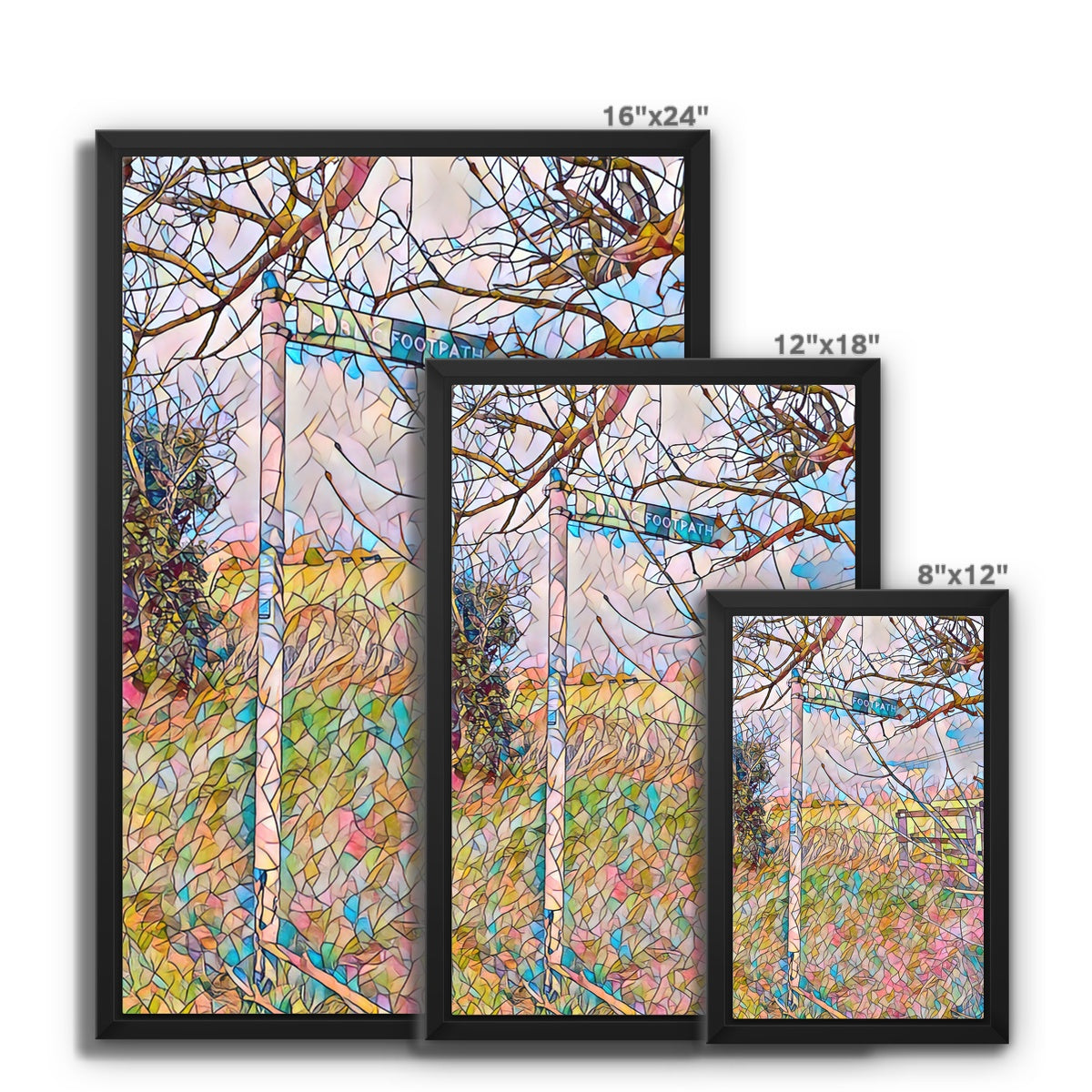 Loves Lane Footpath & Gate - Mosaic Framed Canvas