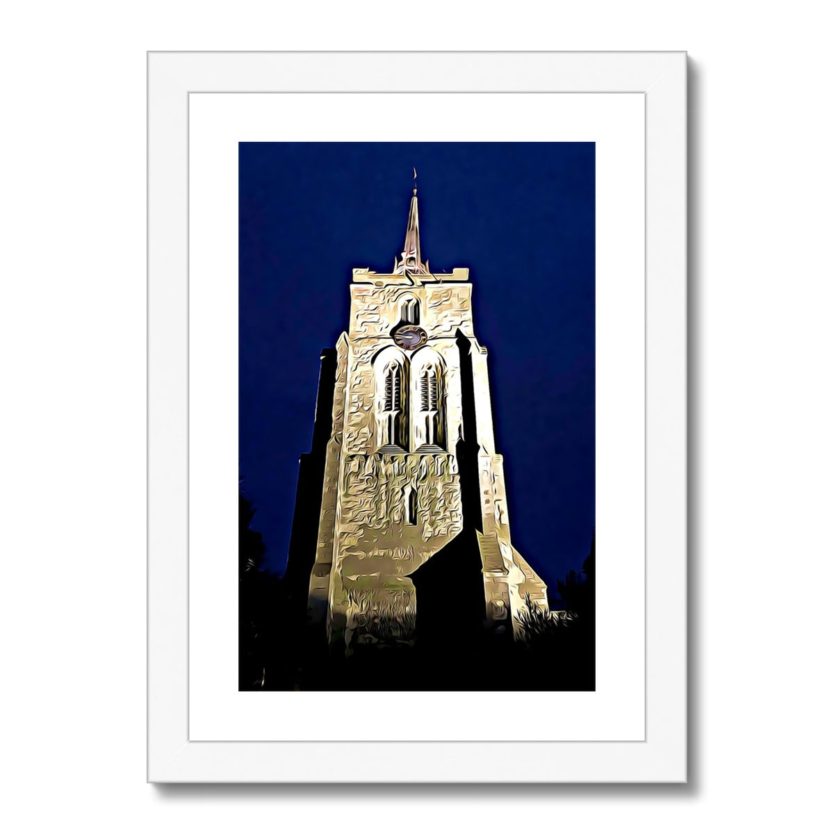 St Mary's in the Evening - Illustrated Framed & Mounted Print