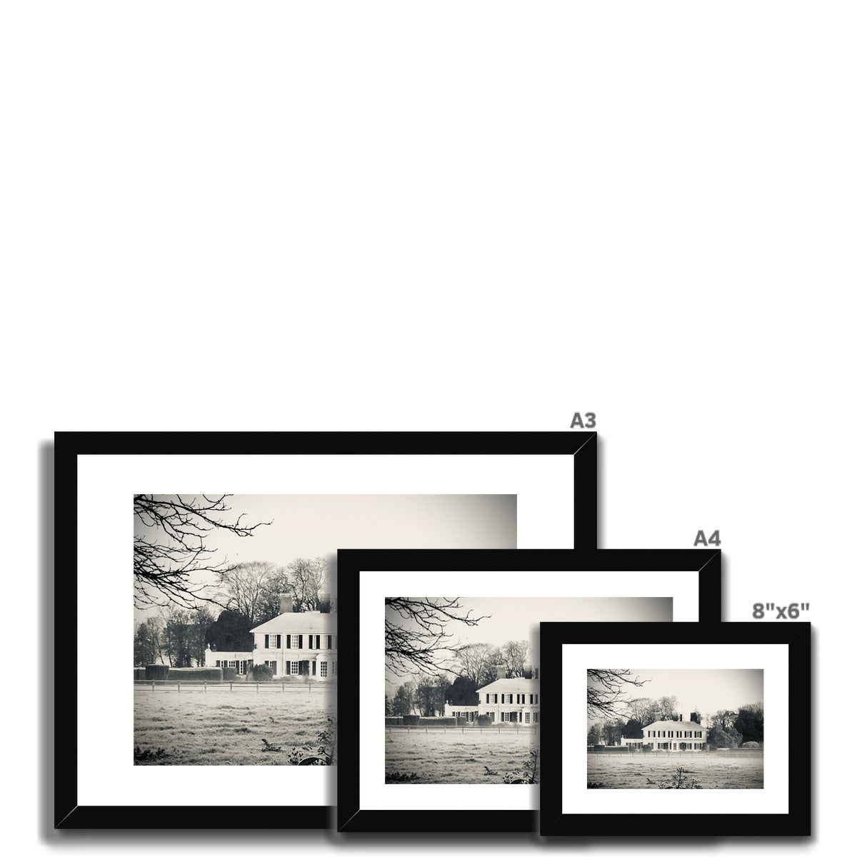 The Bury - Black & White Framed & Mounted Print