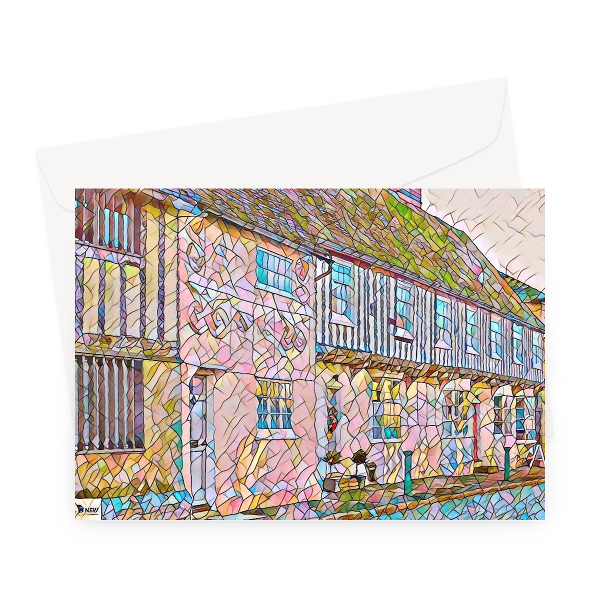 Tudor High Street - Mosaic Greeting Card