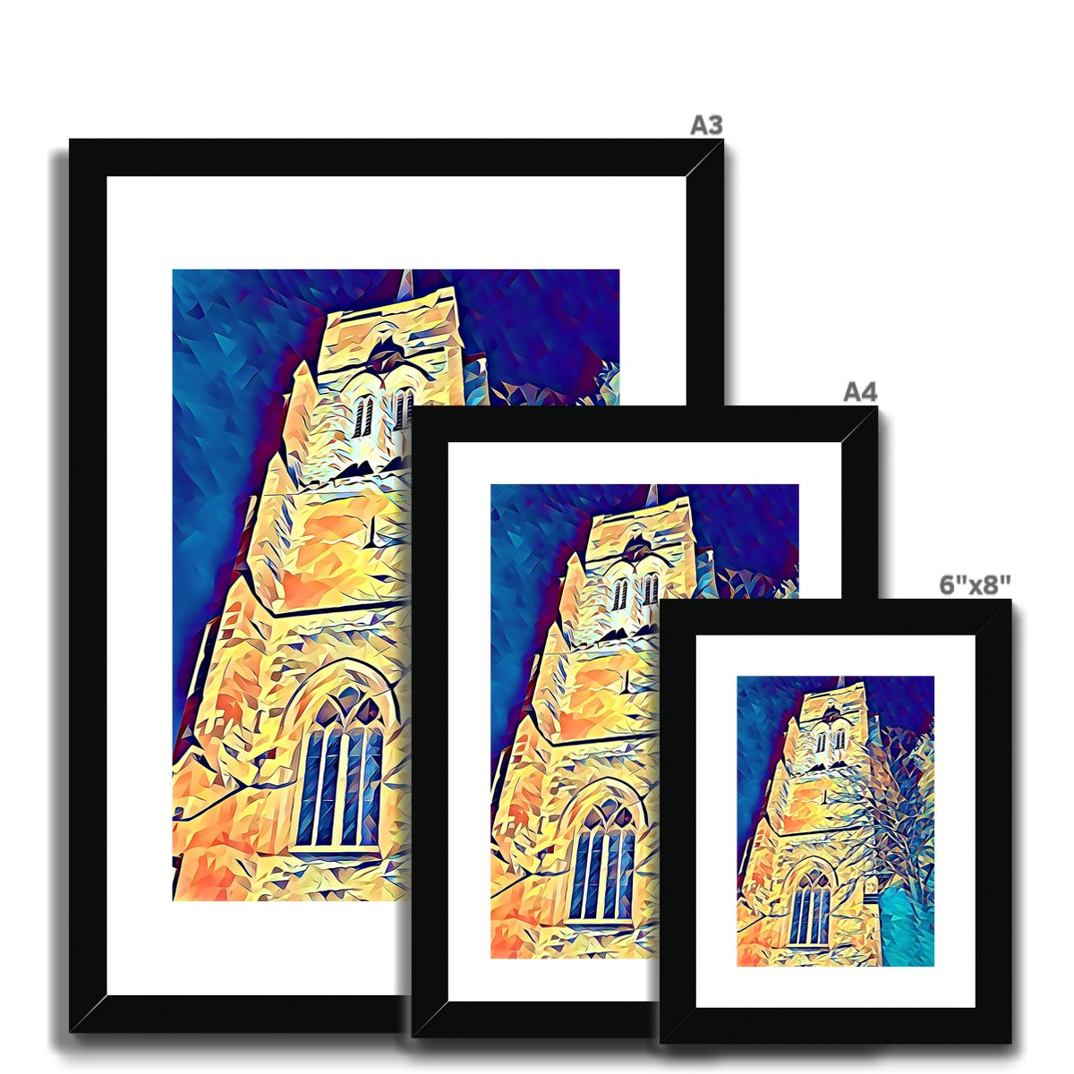 St Mary's Tower North - Poly Art Framed & Mounted Print