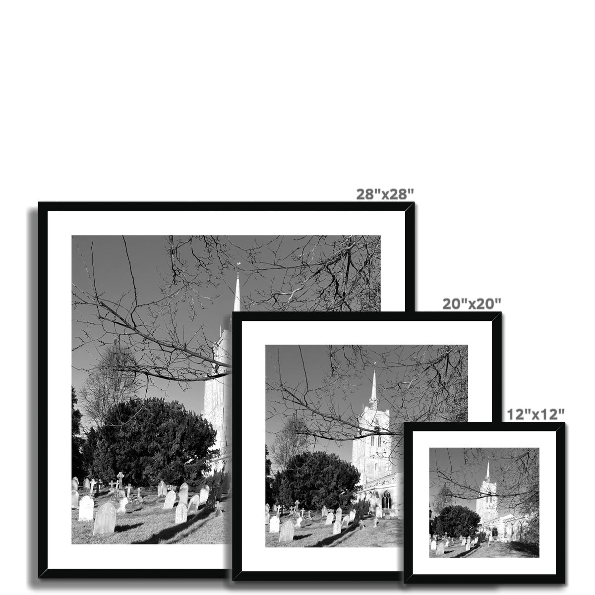 St Mary's Veiled - Black & White Framed & Mounted Print