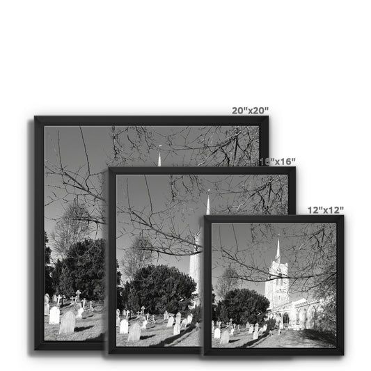 St Mary's Veiled - Black & White Framed Canvas