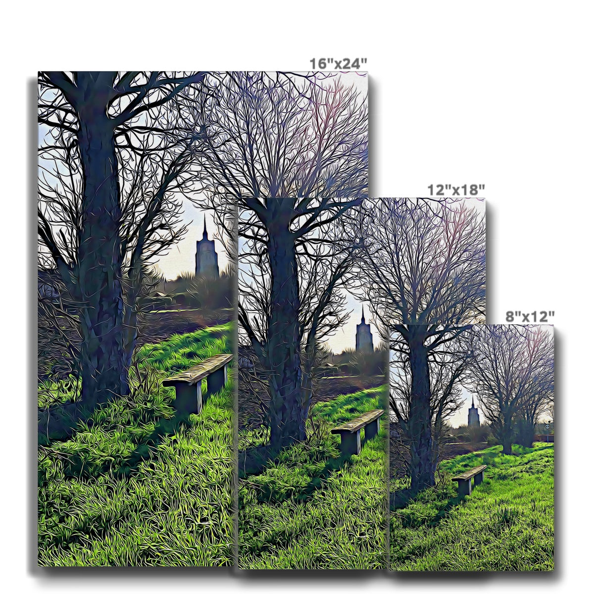 Bench on Gardiners Lane - Illustrated Canvas