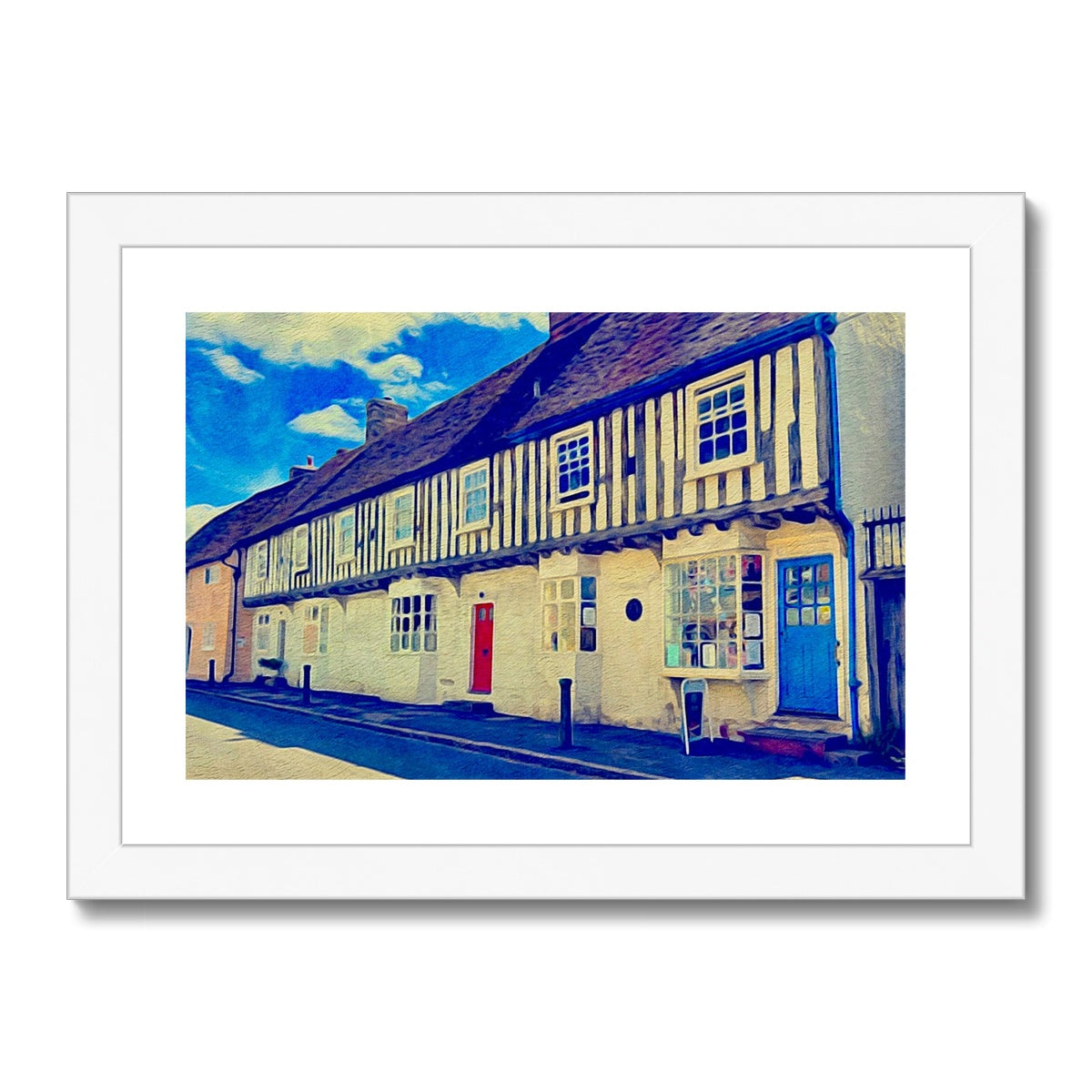 High Street - Oil Framed & Mounted Print