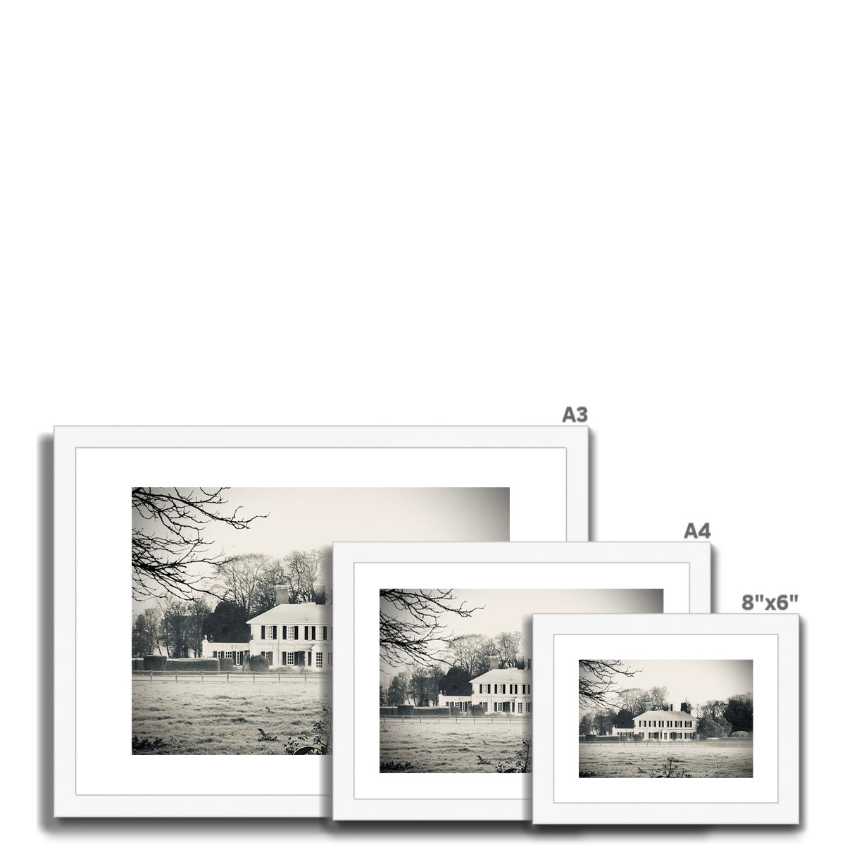 The Bury - Black & White Framed & Mounted Print