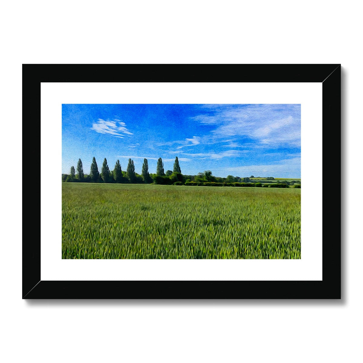 Poplars - Oil Framed & Mounted Print