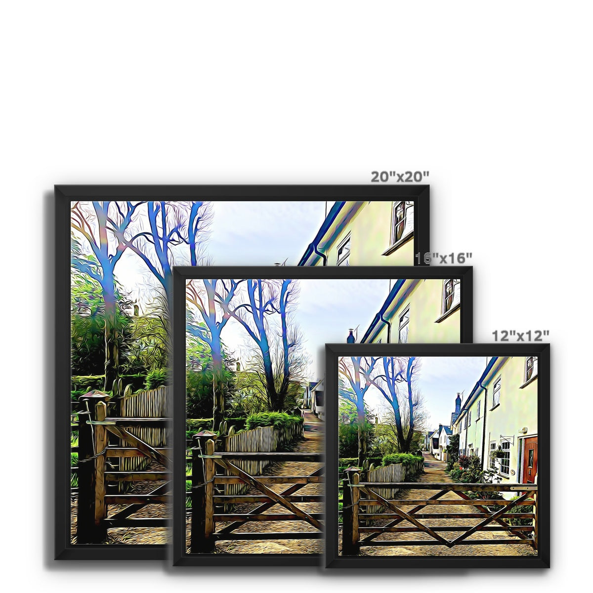 Church Path - Illustrated Framed Canvas