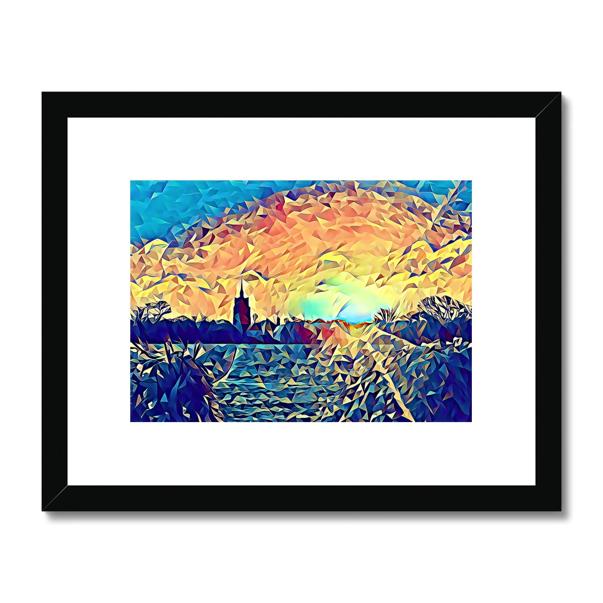 View from the Fields - Poly Art Framed & Mounted Print