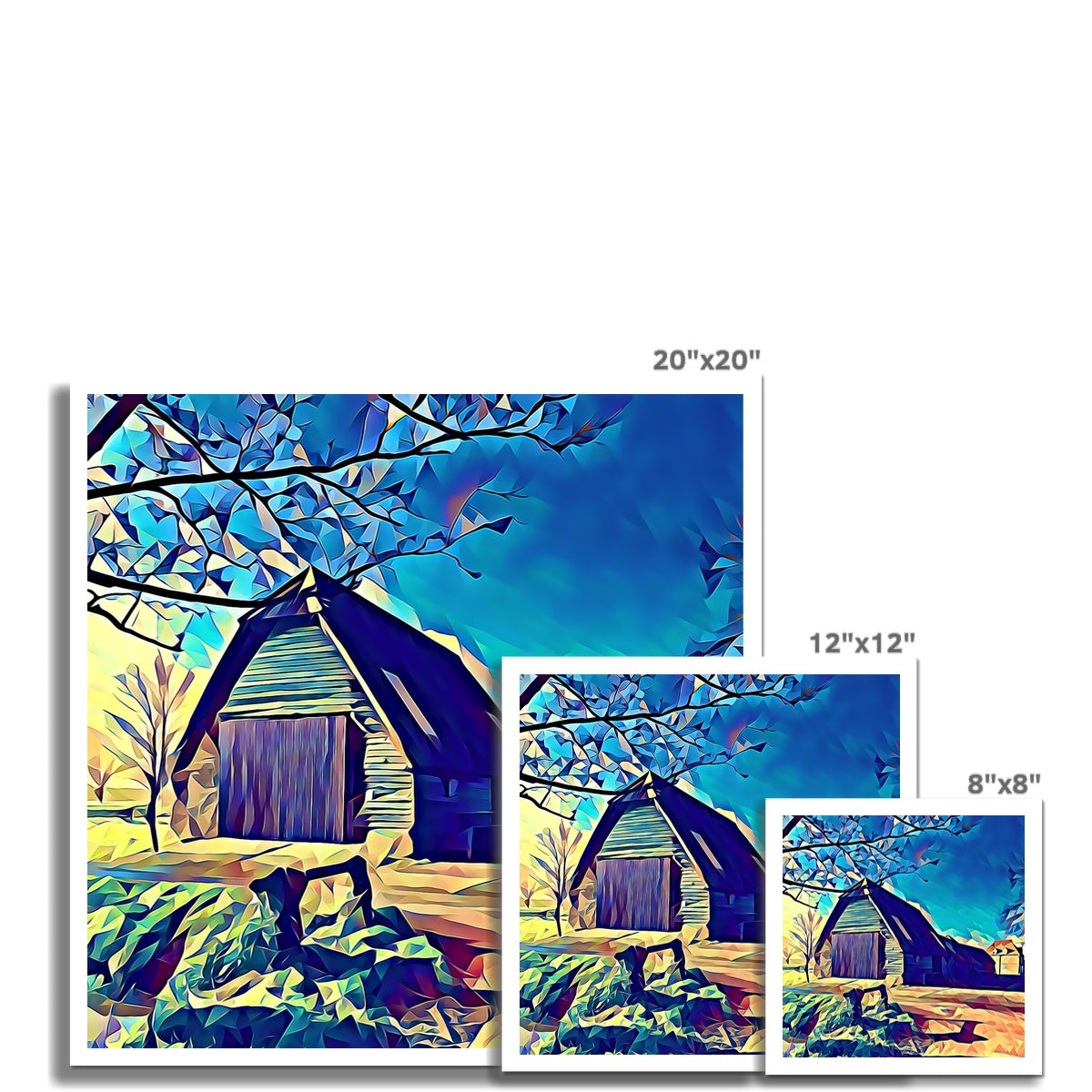 Bluegates Barn - Poly Art Fine Art Print