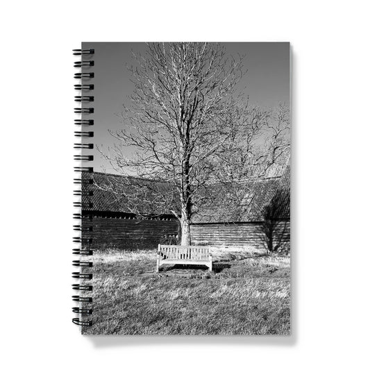 Bench at Bluegates - Black & White Notebook