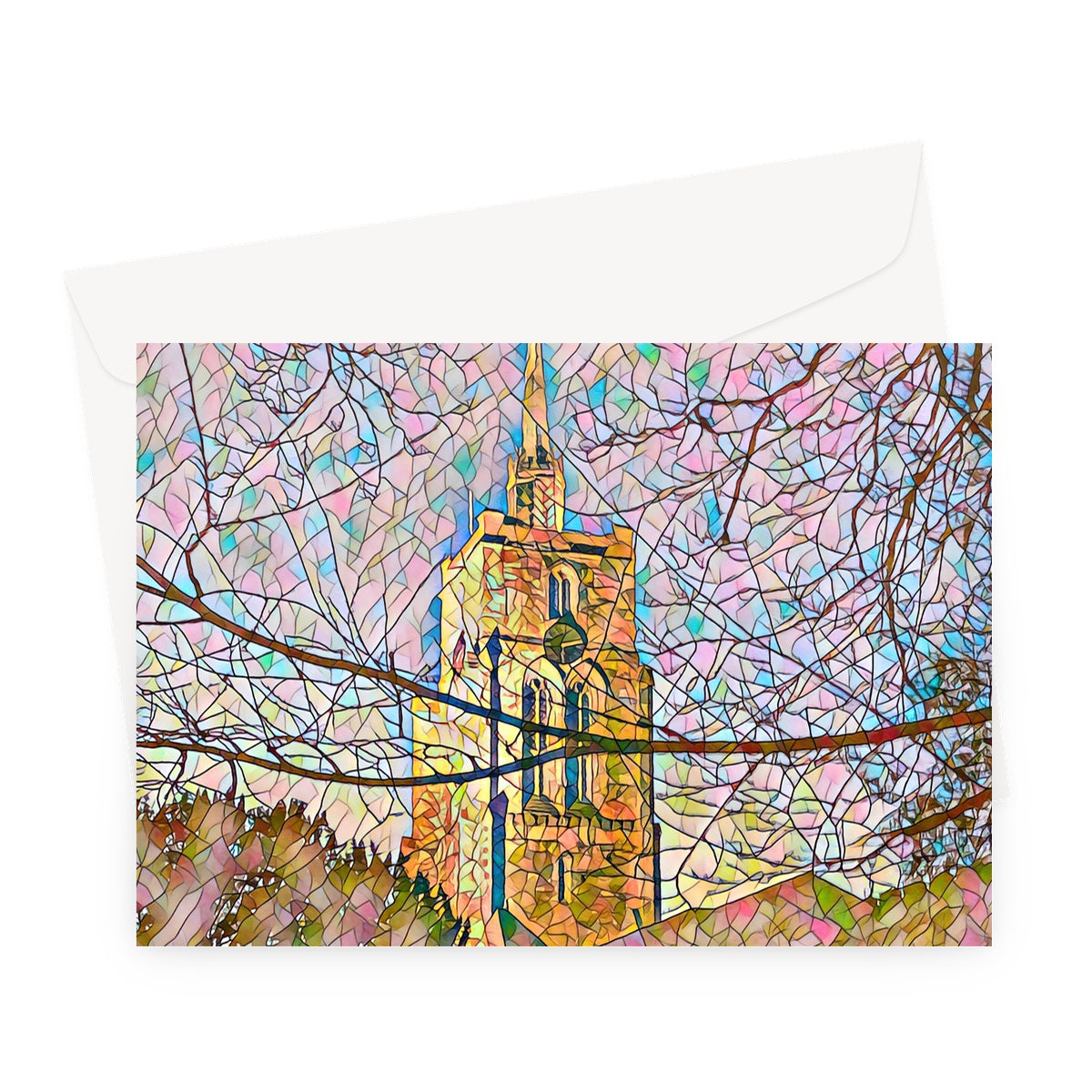 St Mary's Veiled - Mosaic Greeting Card