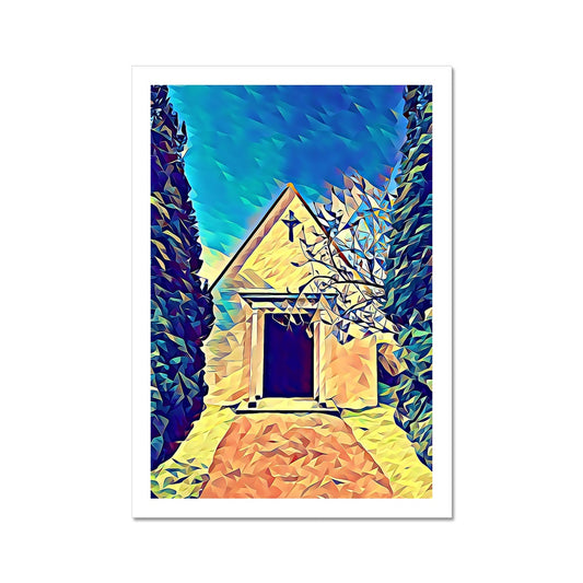 Cemetery Chapel - Poly Art Fine Art Print