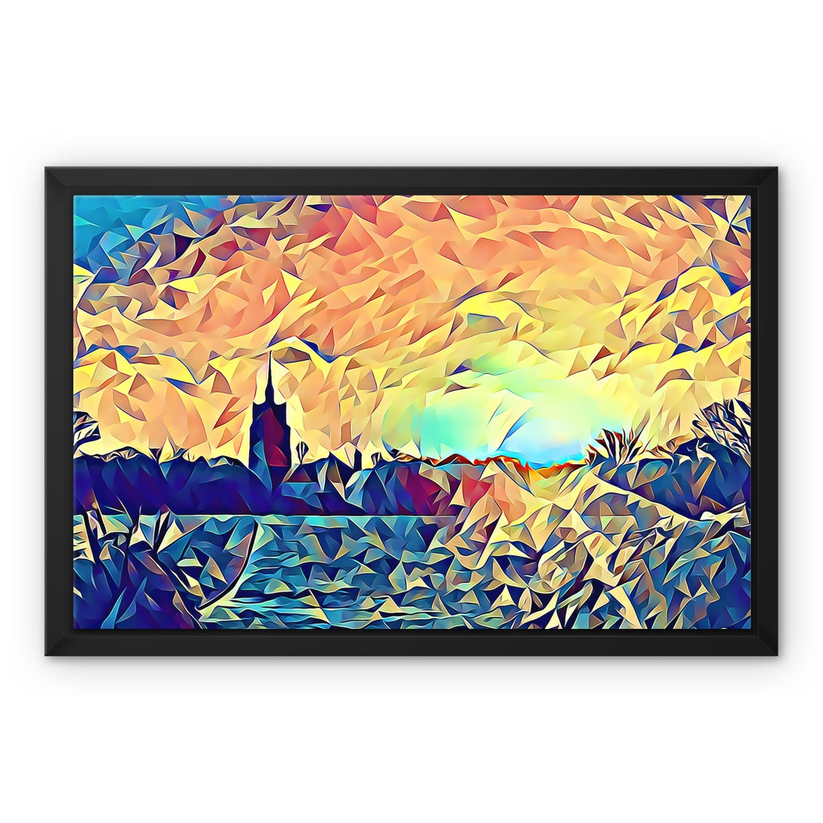 View from the Fields - Poly Art Framed Canvas