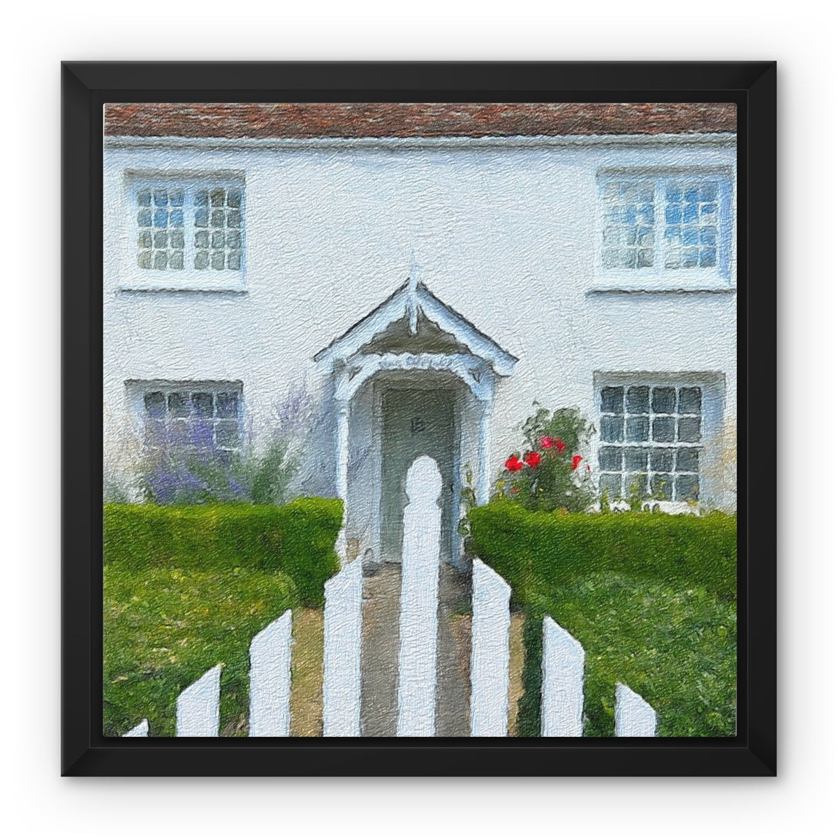 Vine Cottage - Oil Framed Canvas