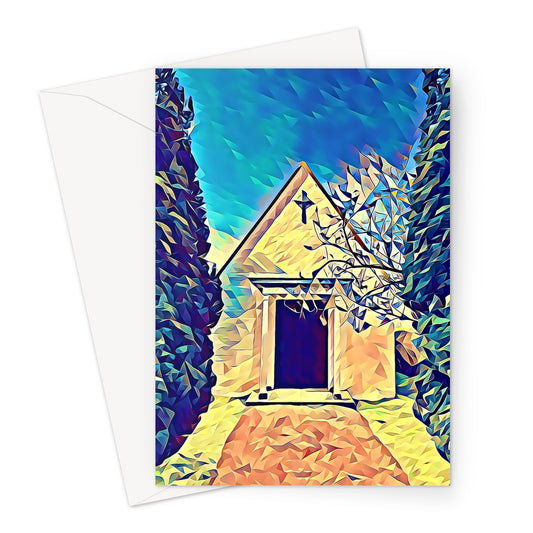 Cemetery Chapel - Poly Art Greeting Card