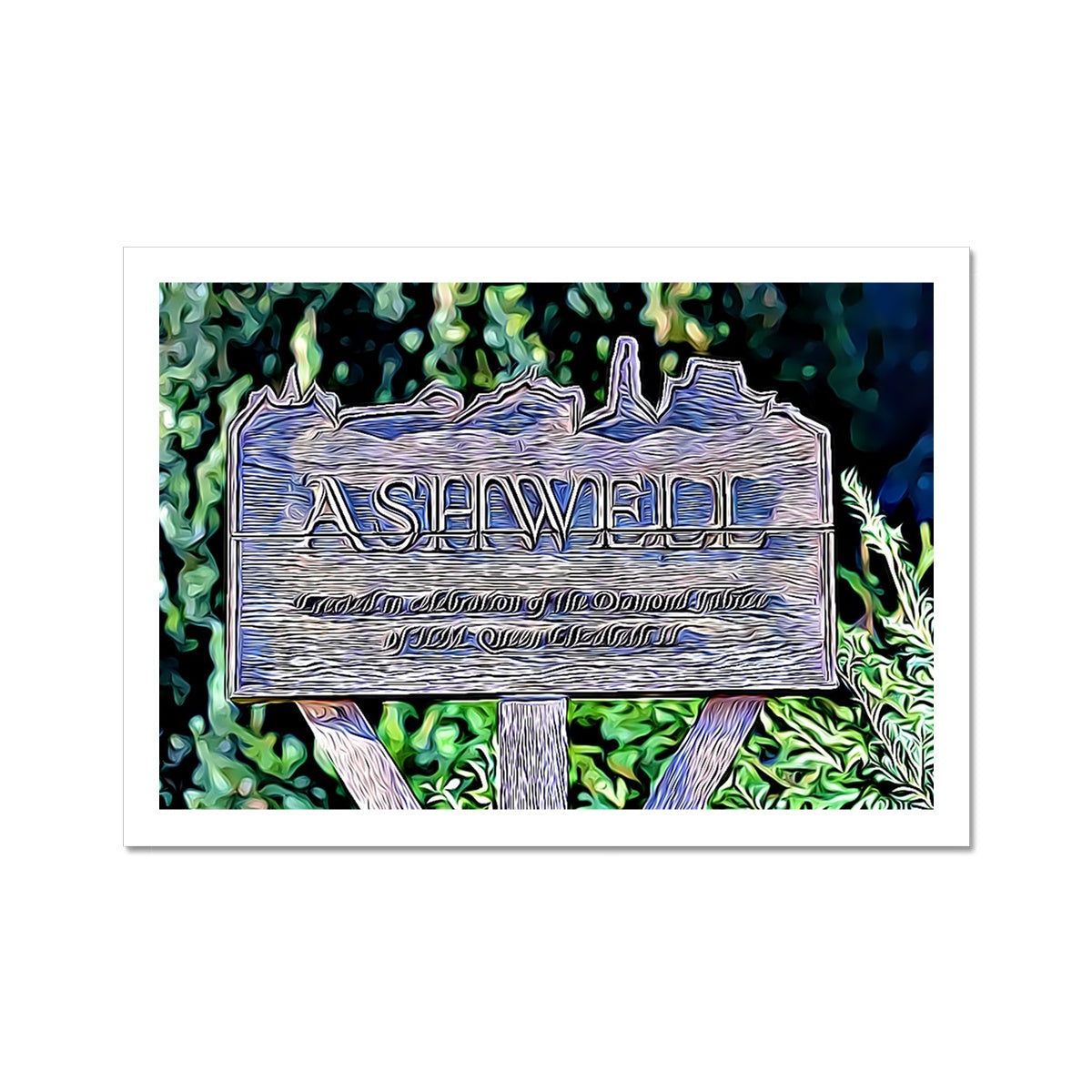 Ashwell Sign Village Green - Illustrated Fine Art Print