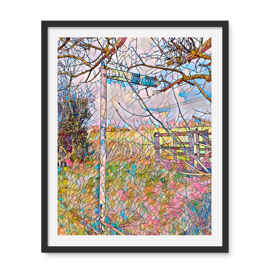 Loves Lane Footpath & Gate - Mosaic Framed Photo Tile