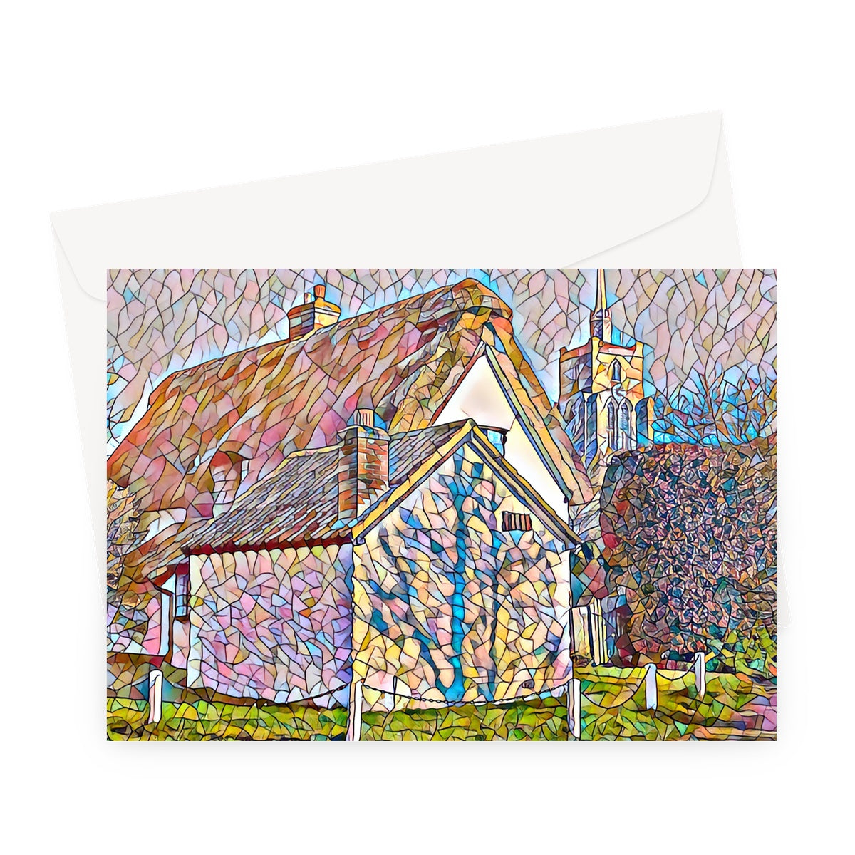 Chain Cottage - Mosaic Greeting Card