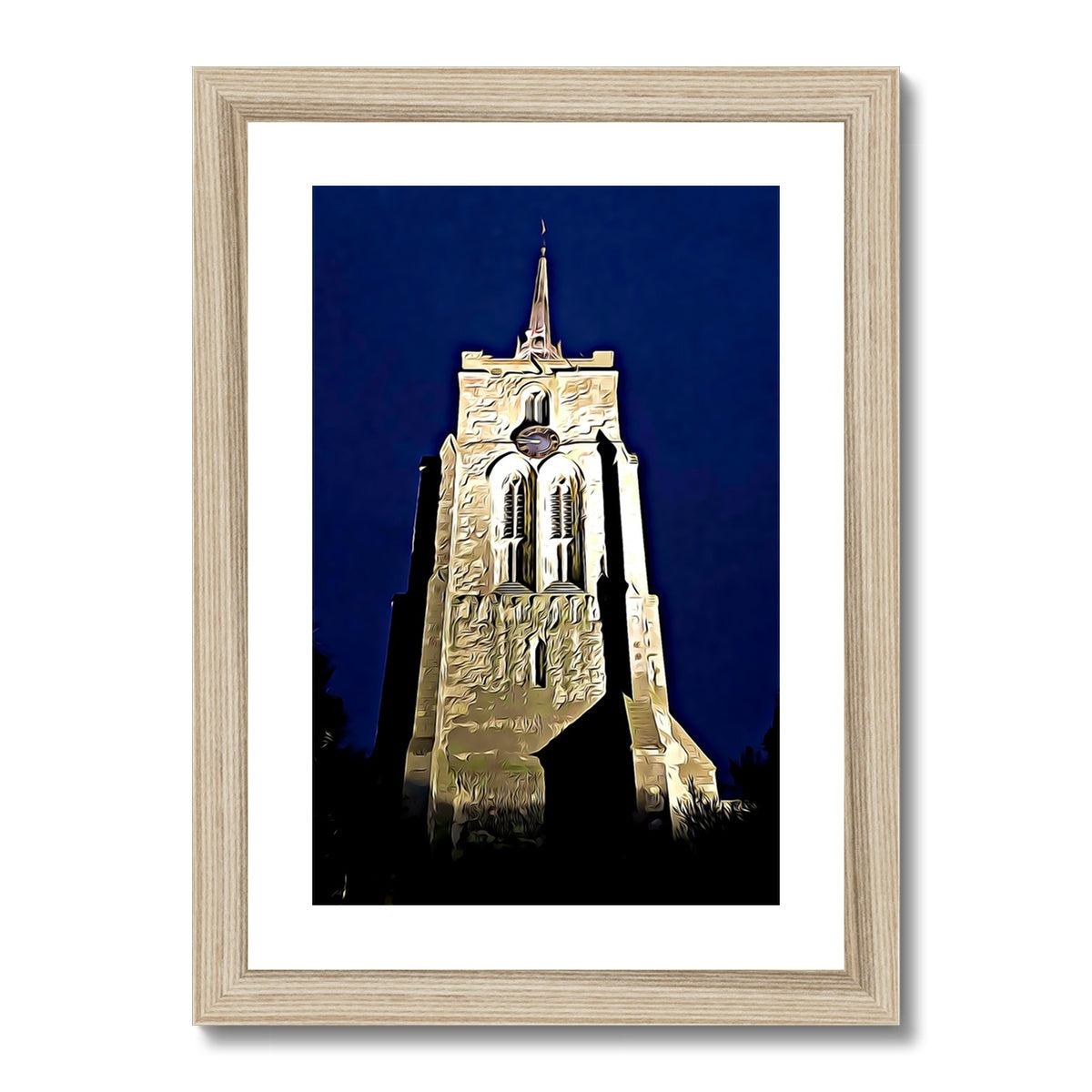 St Mary's in the Evening - Illustrated Framed & Mounted Print