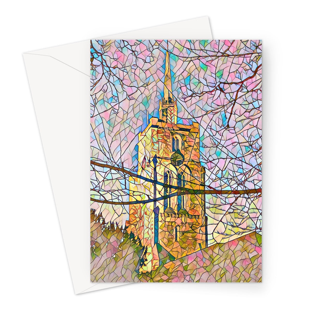 St Mary's Veiled - Mosaic Greeting Card