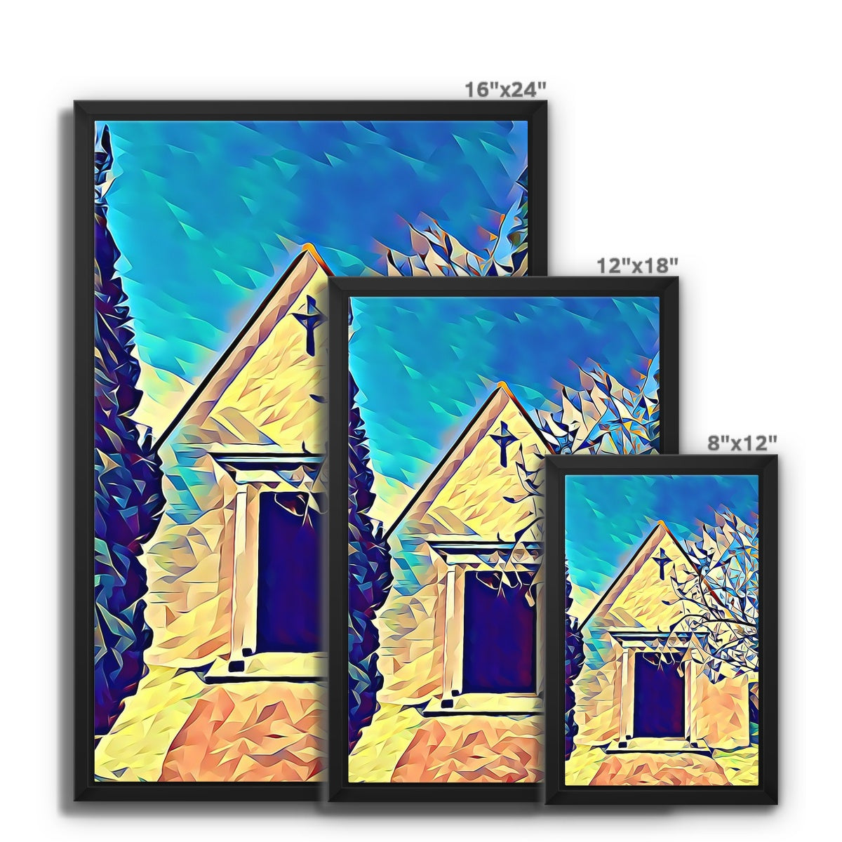 Cemetary Chapel - Poly Art Framed Canvas