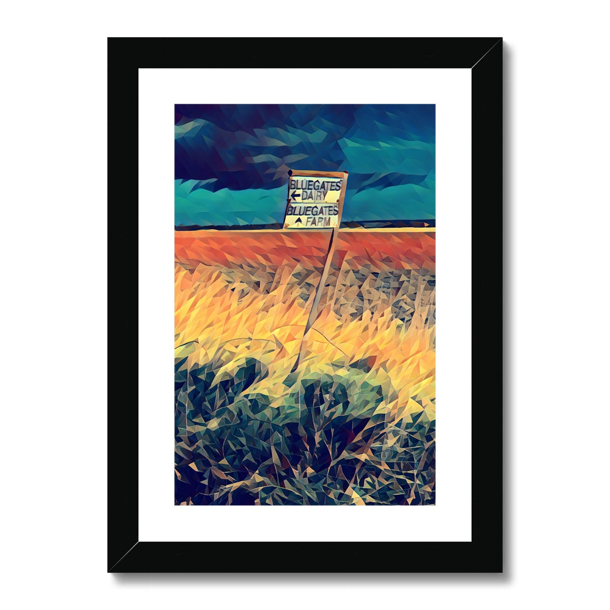 To Bluegates! - Poly Art Framed & Mounted Print