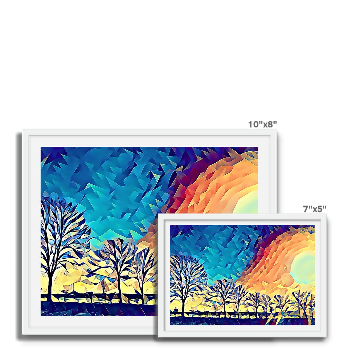 Towards Cambridgeshire - Poly Art Framed Photo Tile
