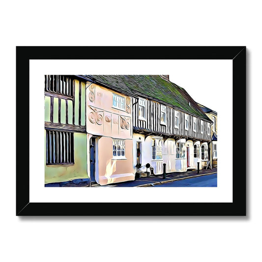 Tudor High Street - Illustrated Framed & Mounted Print