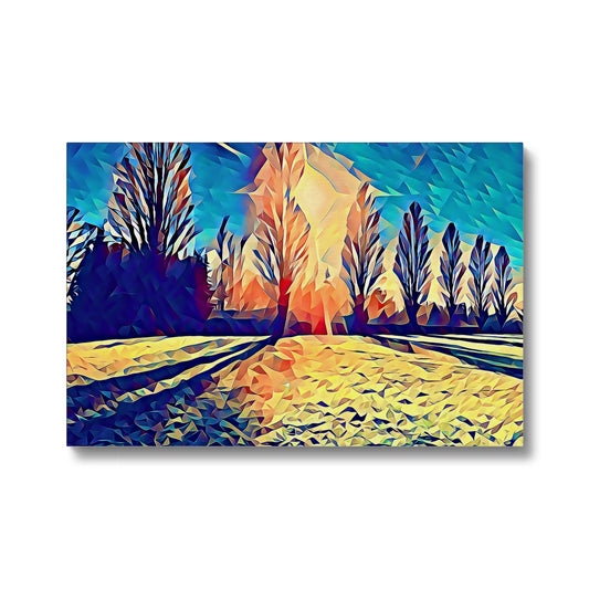 The Poplars - Poly Art Canvas