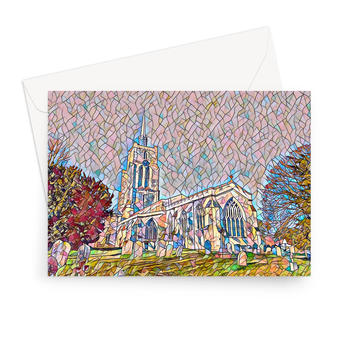 St Mary's from the East - Mosaic Greeting Card